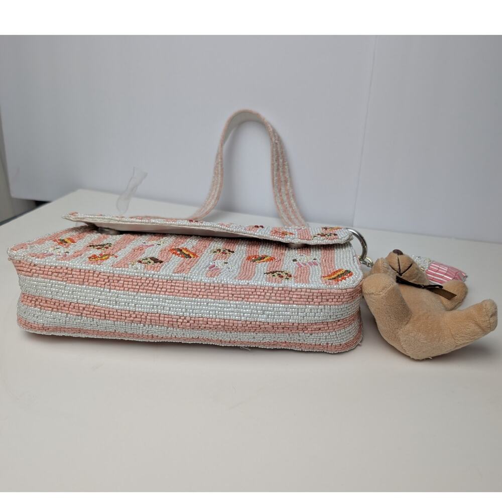 Bear Charm Y2K Beaded Food Shoulder Bag NEW W TAGS Feminine Viral Made in India - Picture 6 of 14